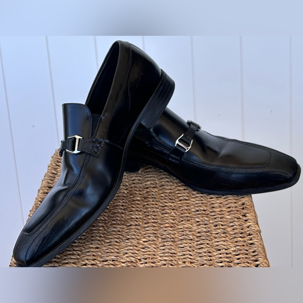 Stacy Adams Men’s Formal Leather Loafers Black Size 11.5M - Picture 6 of 11
